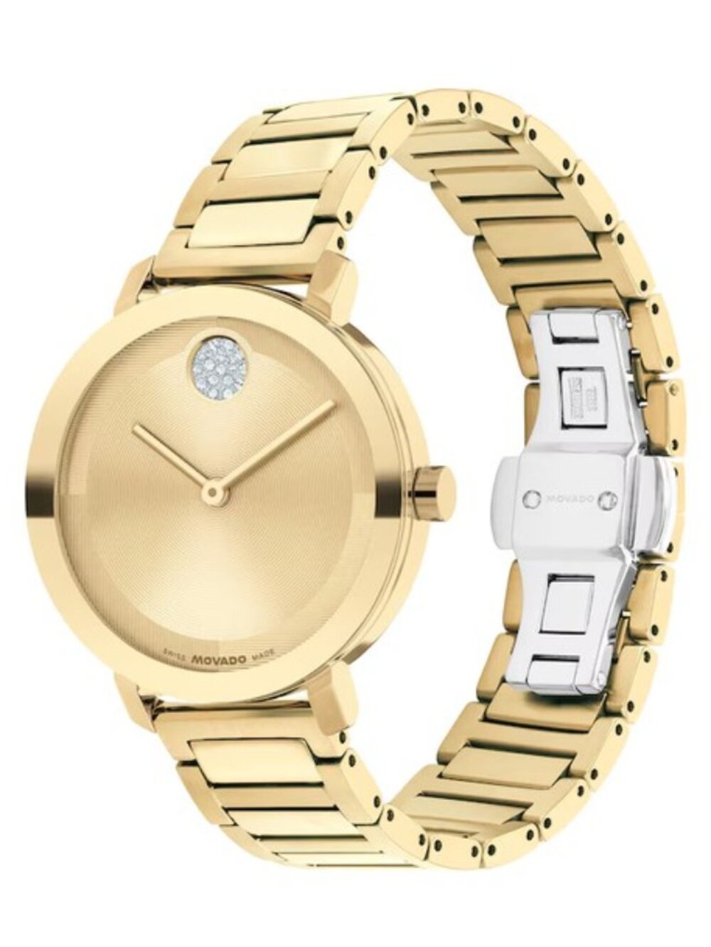 Movado BOLD Evolution 2.0 Shimmer Ladies Gold Watch Guaranteed Authentic